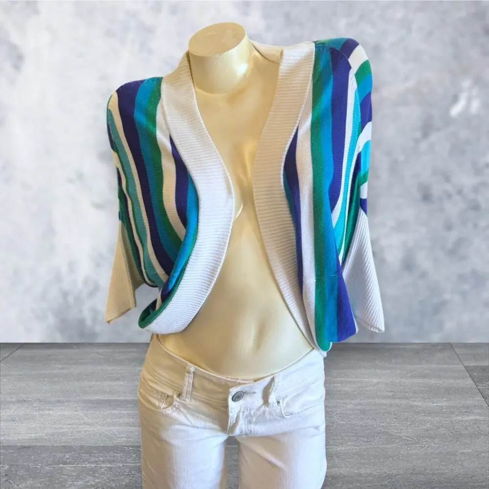 Cache 00s Striped Sweater Cardigan